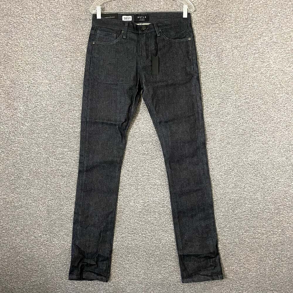 NEW DSTLD Men's Size 30 x 32 Black Skinny Fit Cotton Denim Jeans